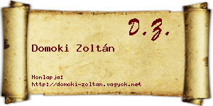 Domoki Zoltán névjegykártya